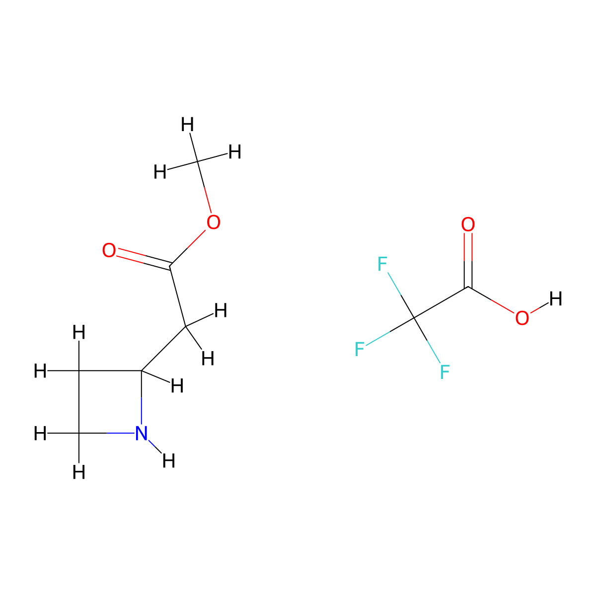 Methyl 2-(azetidin-2-yl)acetate, trifluoroacetic acid molecular structure, CAS 2955712-88-4