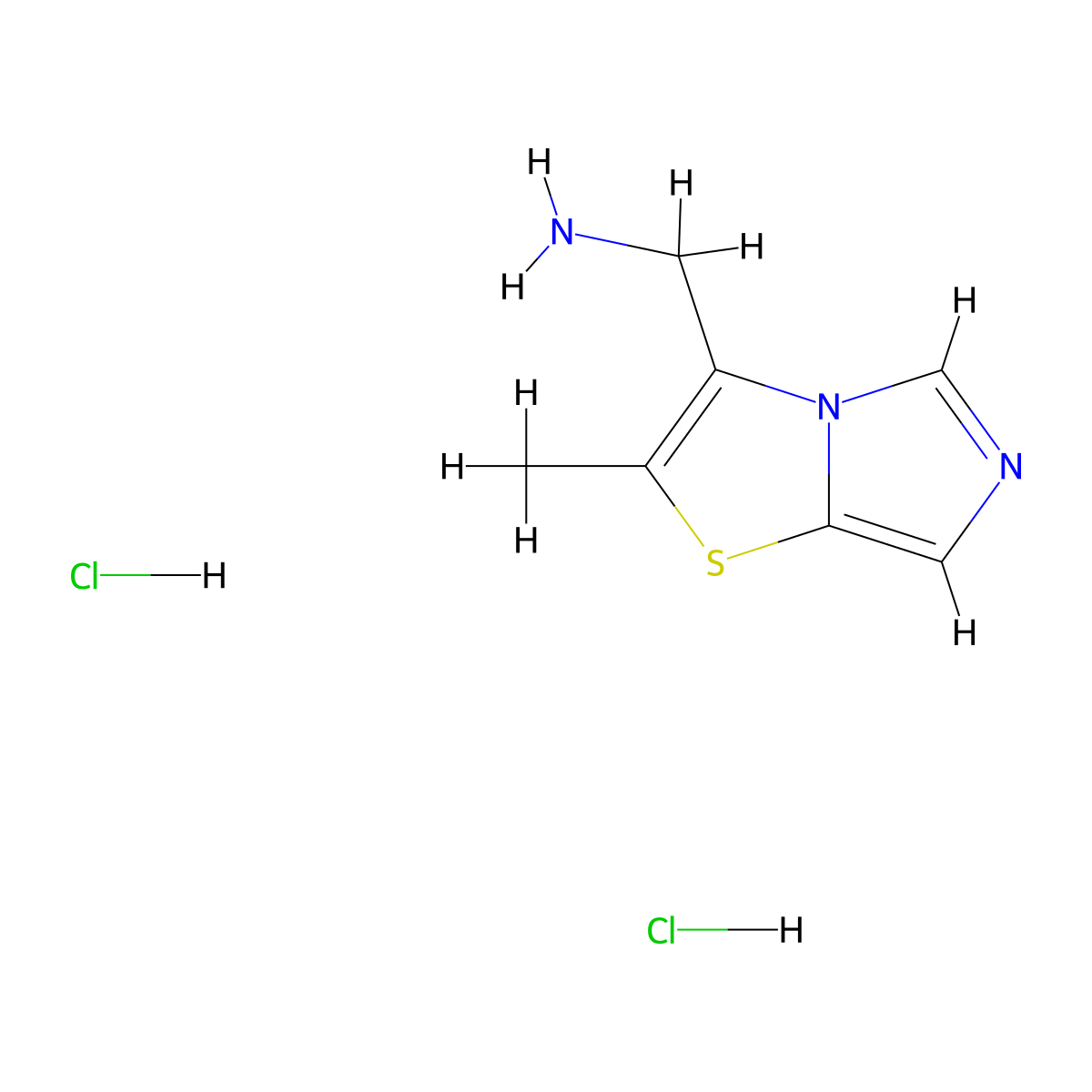 1-{2-Methylimidazo[4,3-b][1,3]thiazol-3-yl}methanamine dihydrochloride molecular structure, CAS 2955712-95-3