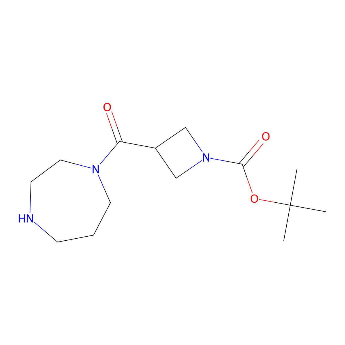 tert-Butyl 3-(1,4-diazepane-1-carbonyl)azetidine-1-carboxylate molecular structure, CAS 2955713-01-4