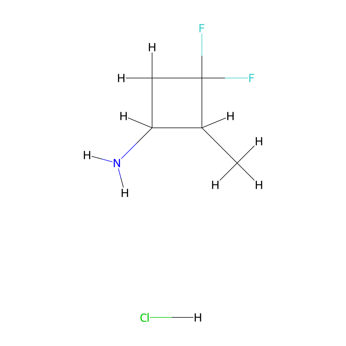 3,3-Difluoro-2-methylcyclobutan-1-amine;hydrochloride molecular structure, CAS 2955713-04-7