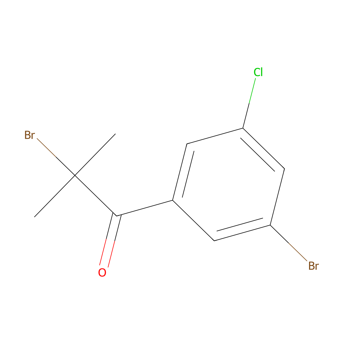 2-Bromo-1-(3-bromo-5-chlorophenyl)-2-methylpropan-1-one molecular structure, CAS 2955713-08-1
