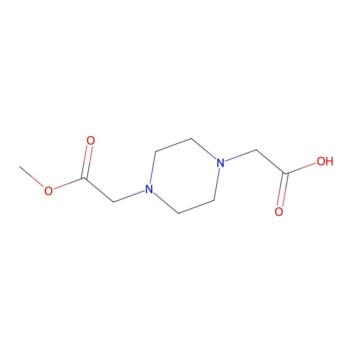 2-[4-(2-Methoxy-2-oxoethyl)piperazin-1-yl]acetic acid molecular structure, CAS 2955713-10-5
