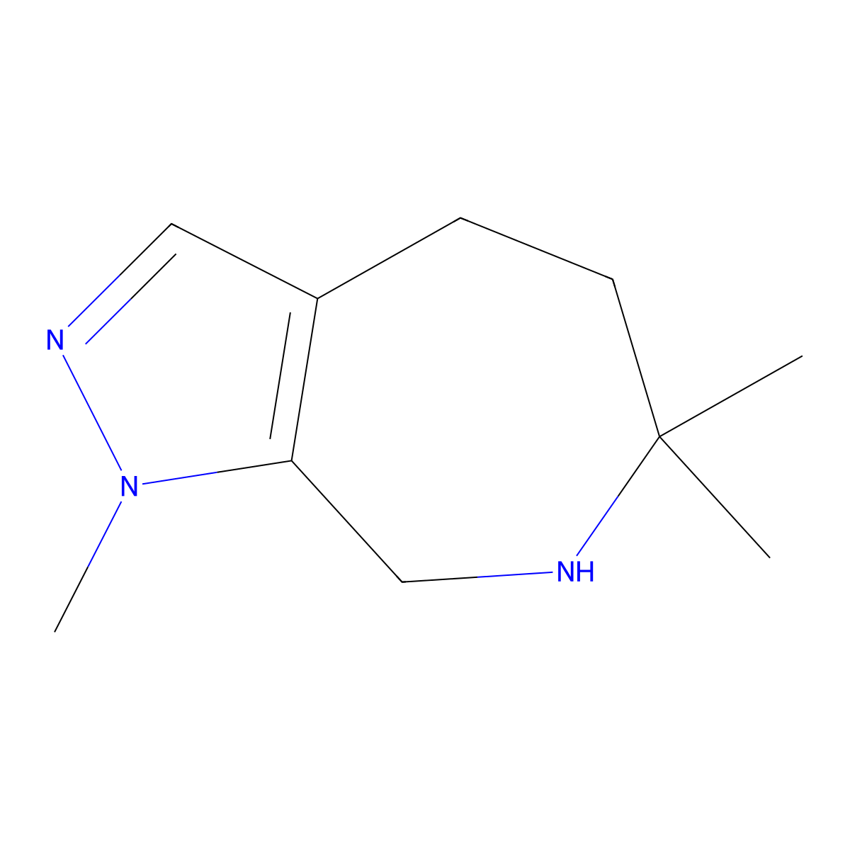 1,6,6-Trimethyl-4,5,7,8-tetrahydropyrazolo[5,4-c]azepine molecular structure, CAS 2955713-11-6