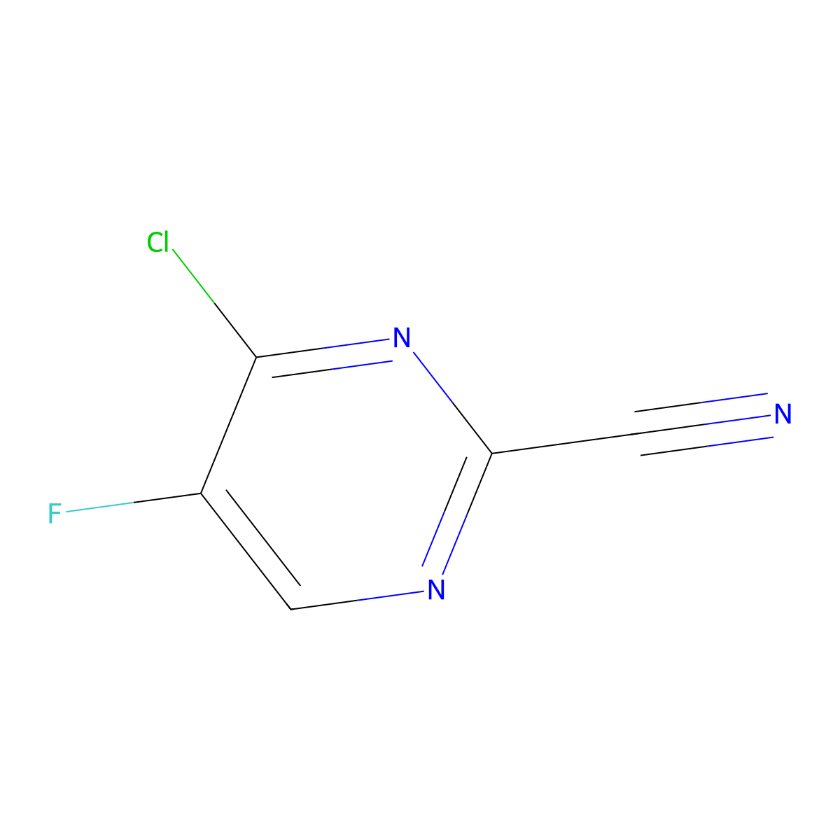 4-Chloro-5-fluoropyrimidine-2-carbonitrile molecular structure, CAS 2955713-14-9