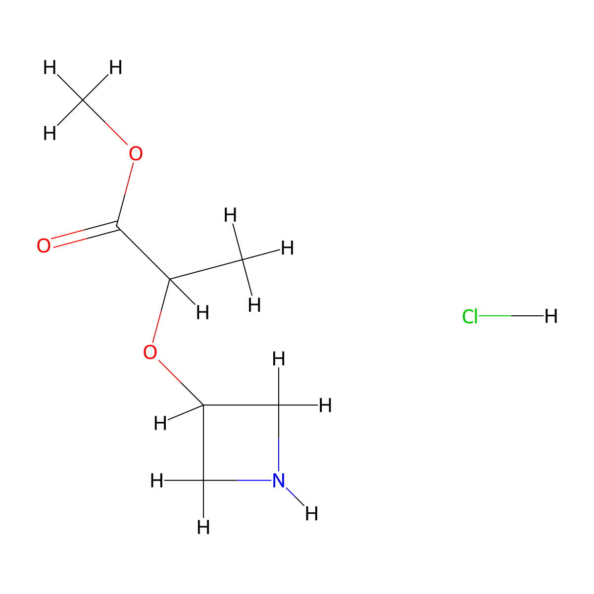 Methyl 2-(azetidin-3-yloxy)propanoate hydrochloride molecular structure, CAS 2955713-18-3