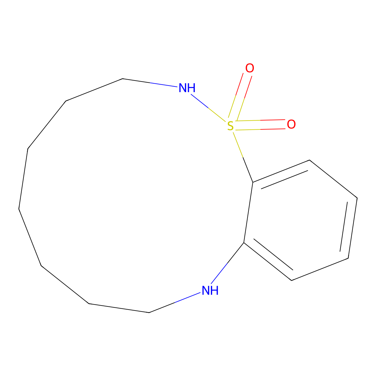 3,4,5,6,7,8,9,10-octahydro-2H-1lambda6,2,10-benzothiadiazacyclododecine-1,1-dione molecular structure, CAS 2955713-22-9