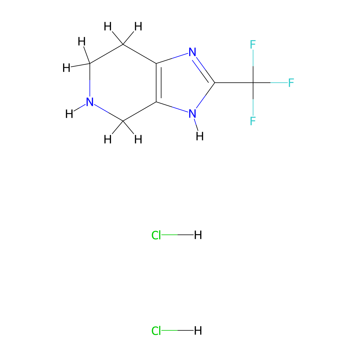 2-(trifluoromethyl)-1H,4H,5H,6H,7H-imidazo[4,5-c]pyridine dihydrochloride molecular structure, CAS 2955713-30-9