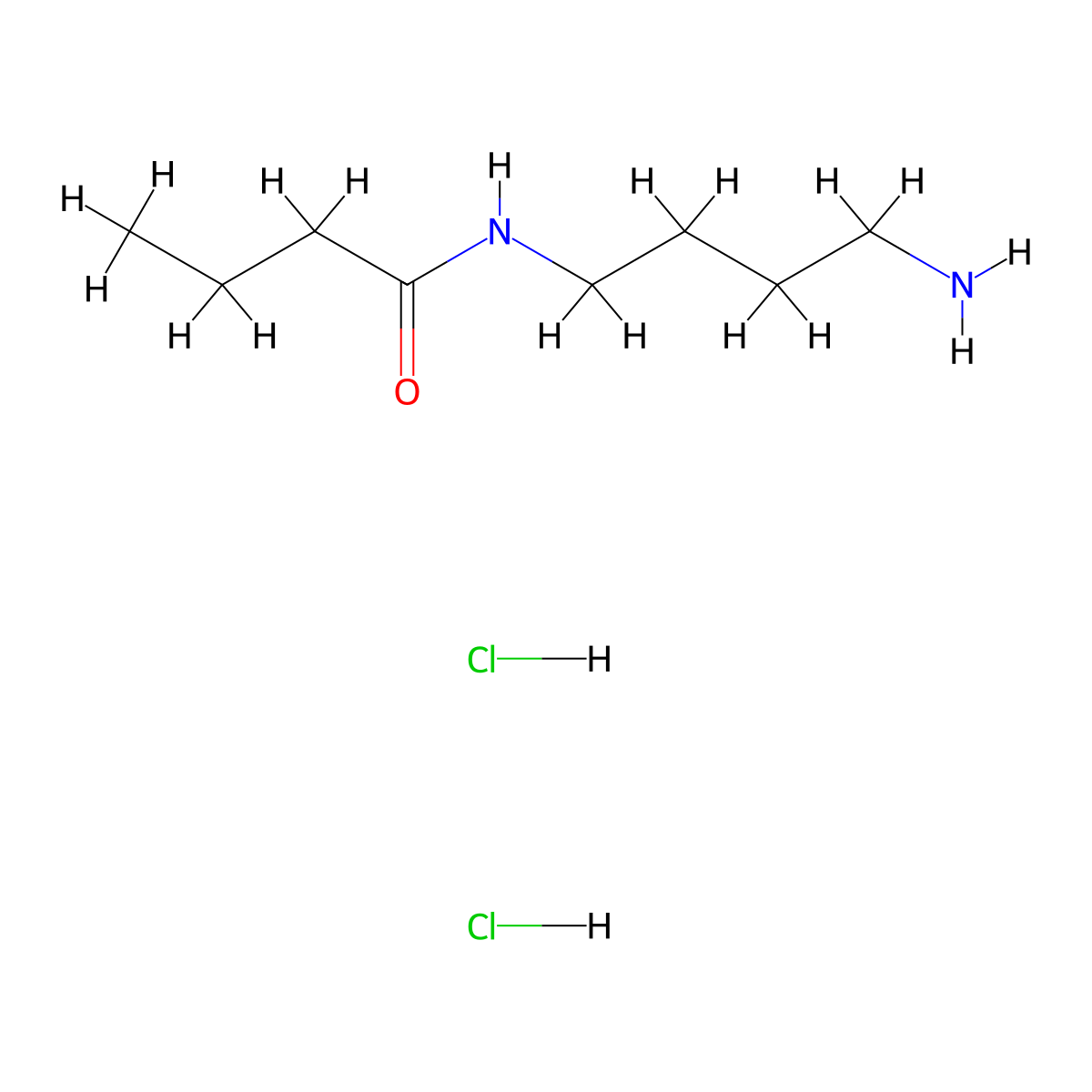 N-(4-aminobutyl)butanamide dihydrochloride molecular structure, CAS 2955713-35-4