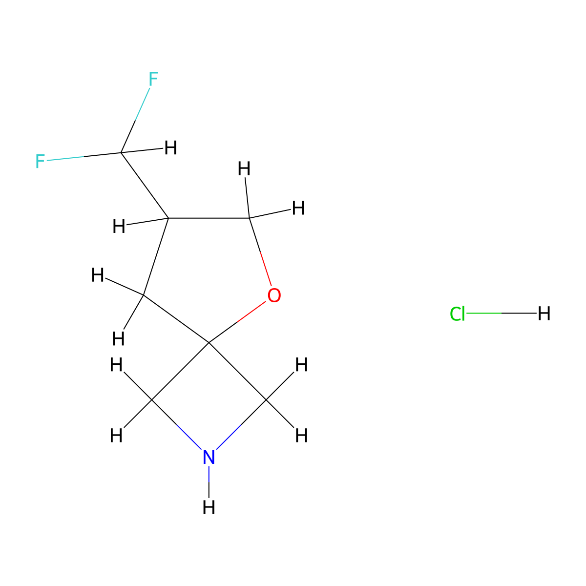 7-(Difluoromethyl)-5-oxa-2-azaspiro[3.4]octane hydrochloride molecular structure, CAS 2955713-43-4