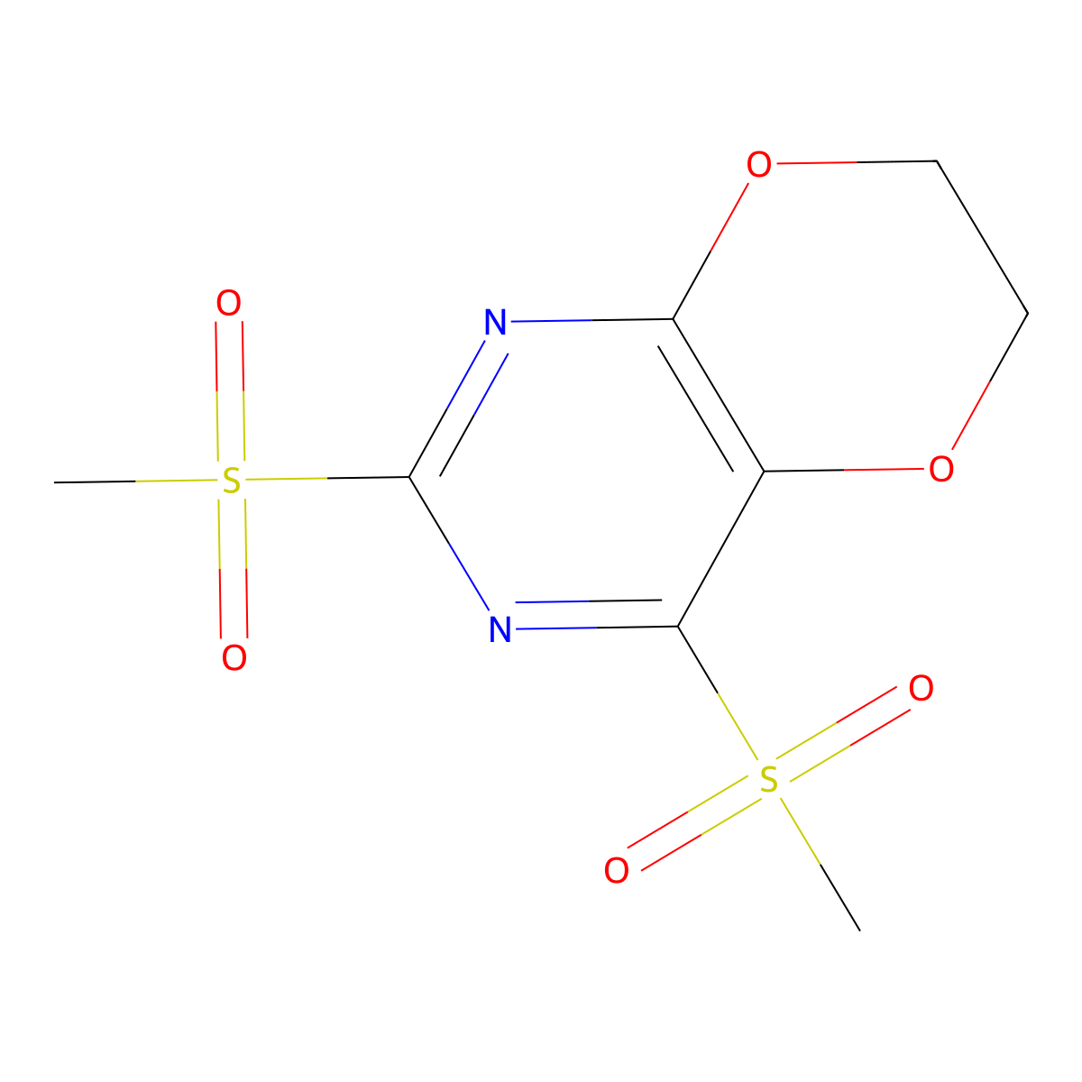 2,4-dimethanesulfonyl-6H,7H-[1,4]dioxino[2,3-d]pyrimidine molecular structure, CAS 2955713-45-6