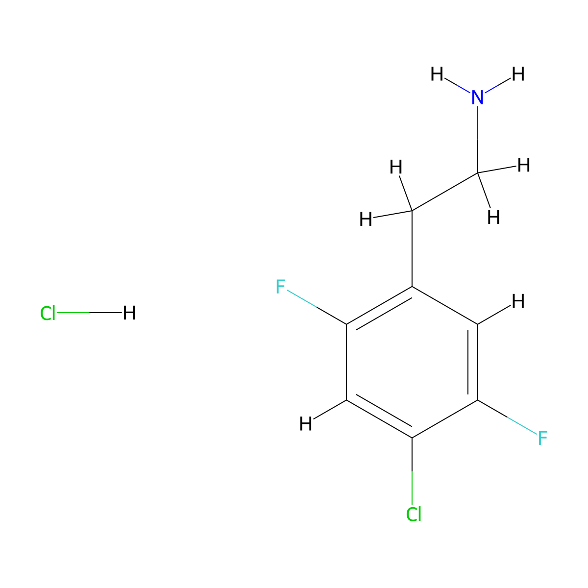 2-(4-Chloro-2,5-difluorophenyl)ethan-1-amine hydrochloride molecular structure, CAS 2955713-47-8