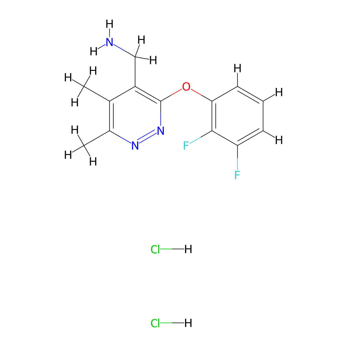 1-[3-(2,3-Difluorophenoxy)-5,6-dimethylpyridazin-4-yl]methanamine dihydrochloride molecular structure, CAS 2955713-52-5