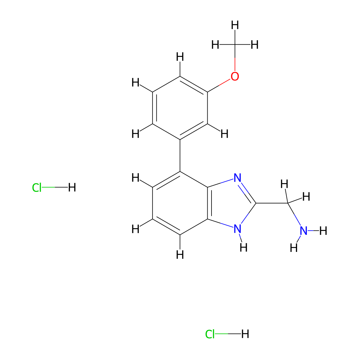 [4-(3-methoxyphenyl)-1H-benzimidazol-2-yl]methanamine;dihydrochloride molecular structure, CAS 2955713-57-0