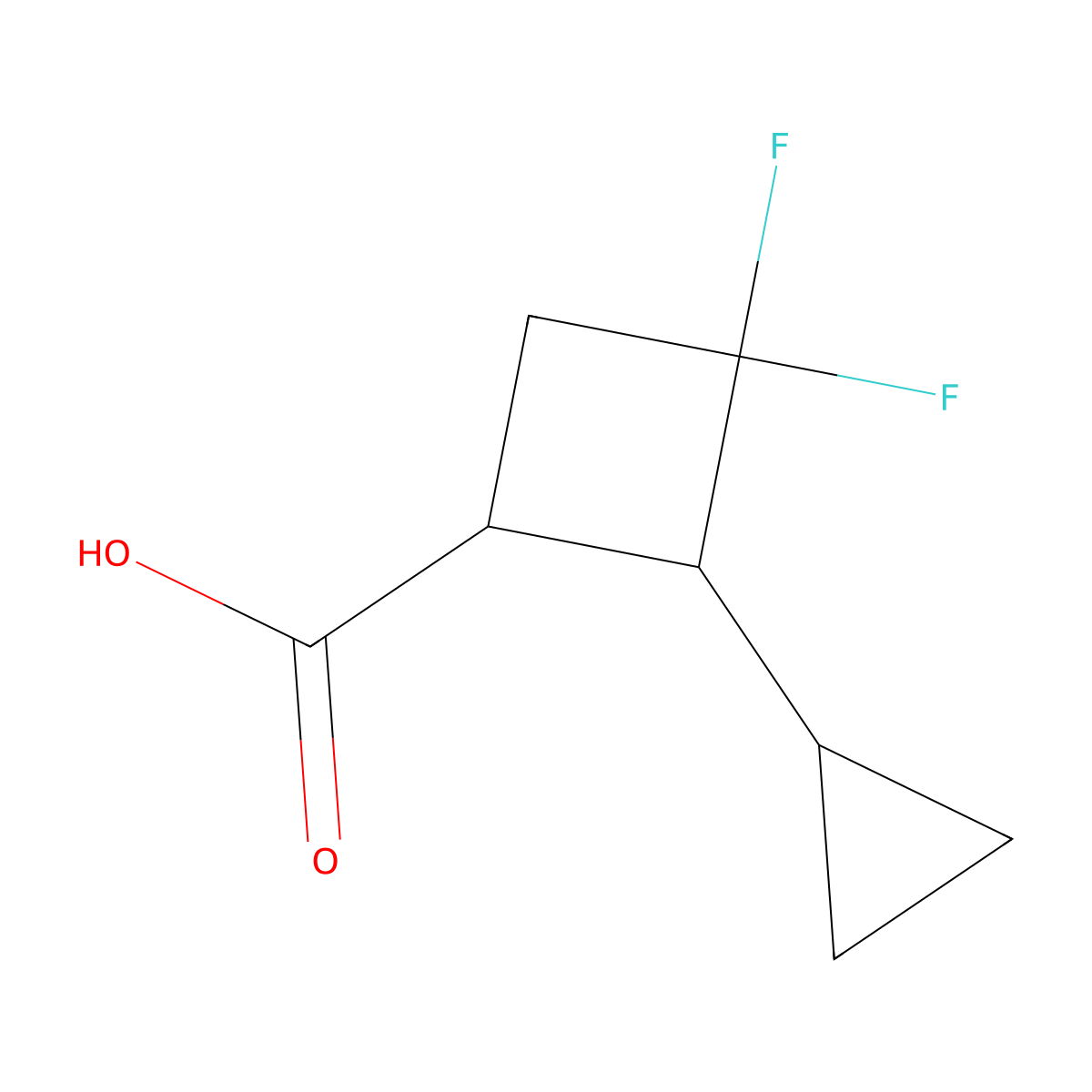 2-Cyclopropyl-3,3-difluorocyclobutane-1-carboxylic acid molecular structure, CAS 2955713-63-8