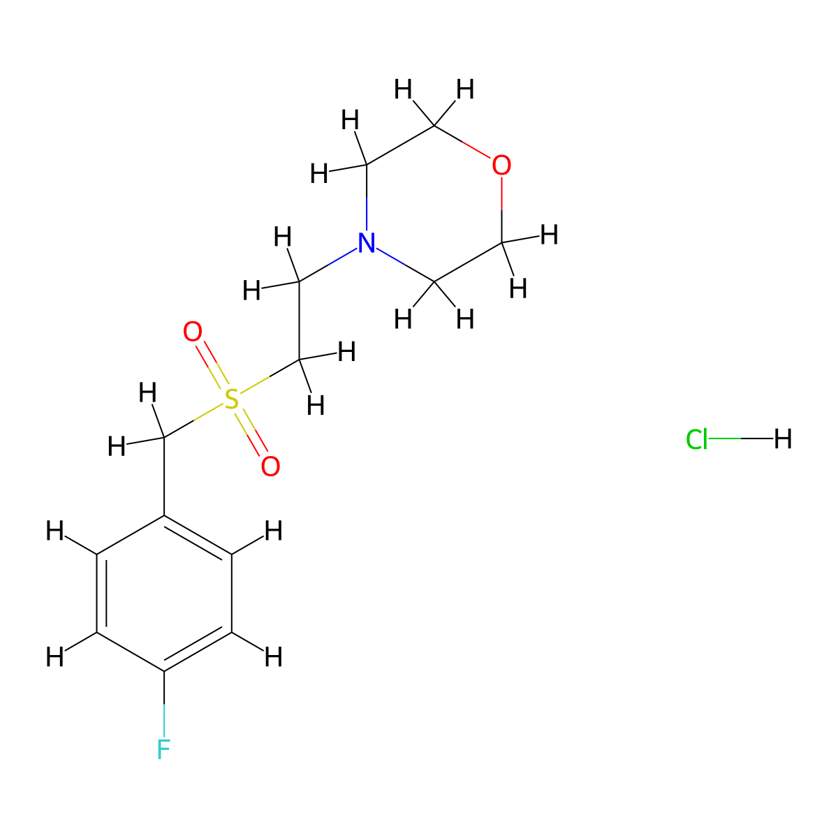 4-{2-[(4-Fluorophenyl)methanesulfonyl]ethyl}morpholine hydrochloride molecular structure, CAS 2955713-66-1
