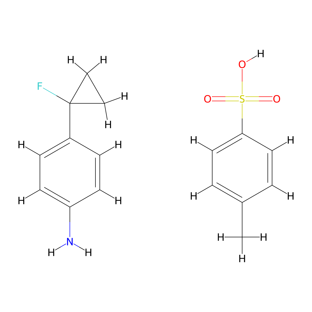 4-(1-Fluorocyclopropyl)aniline, 4-methylbenzene-1-sulfonic acid molecular structure, CAS 2955713-67-2