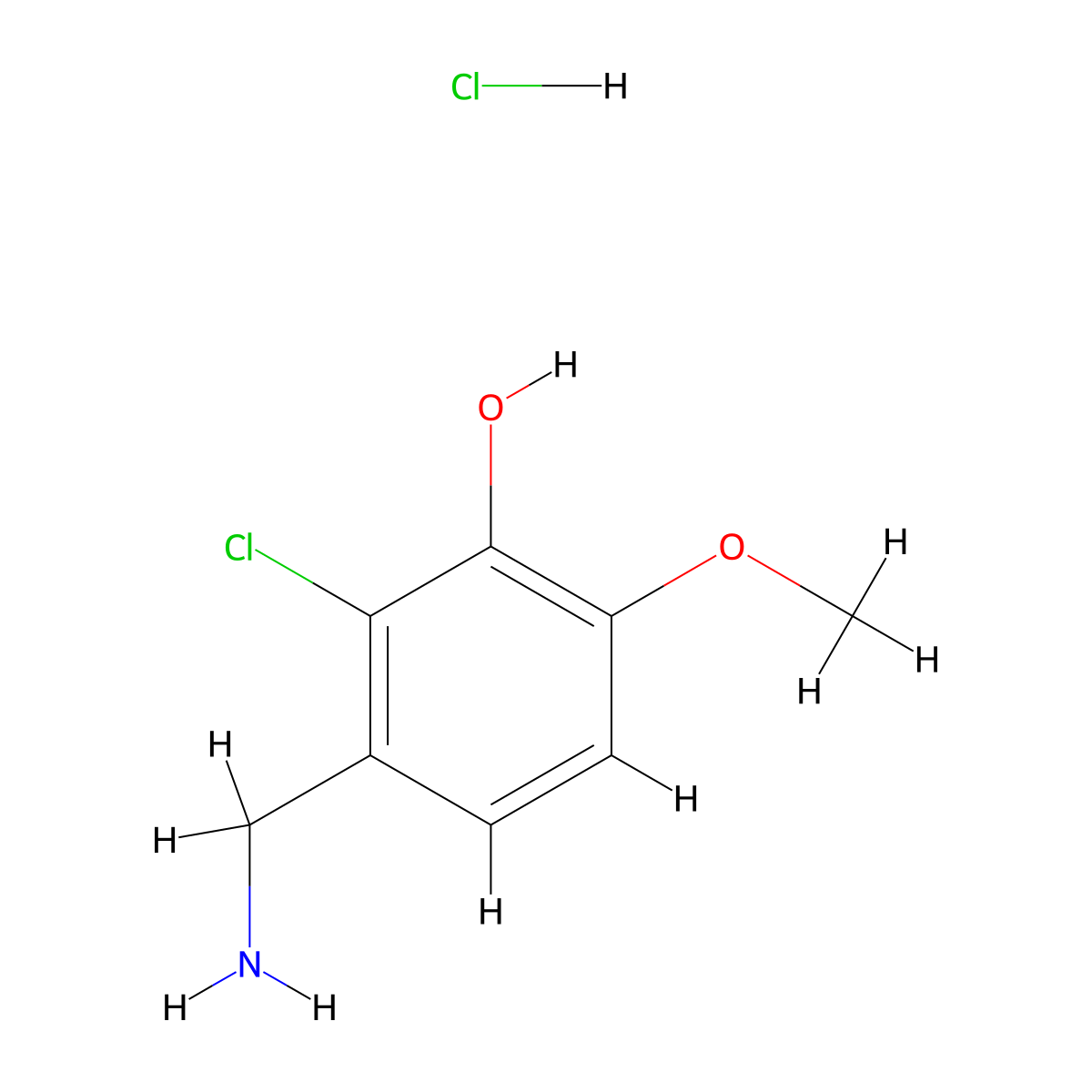 3-(Aminomethyl)-2-chloro-6-methoxyphenol hydrochloride molecular structure, CAS 2955713-71-8