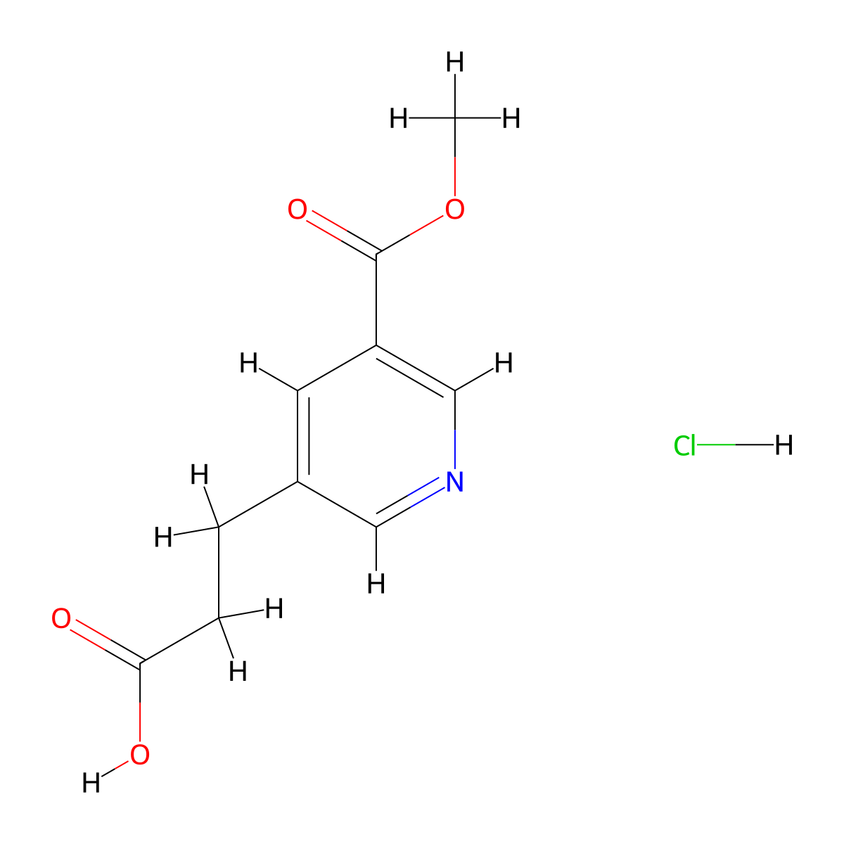 3-[5-(Methoxycarbonyl)pyridin-3-yl]propanoic acid hydrochloride molecular structure, CAS 2955713-79-6