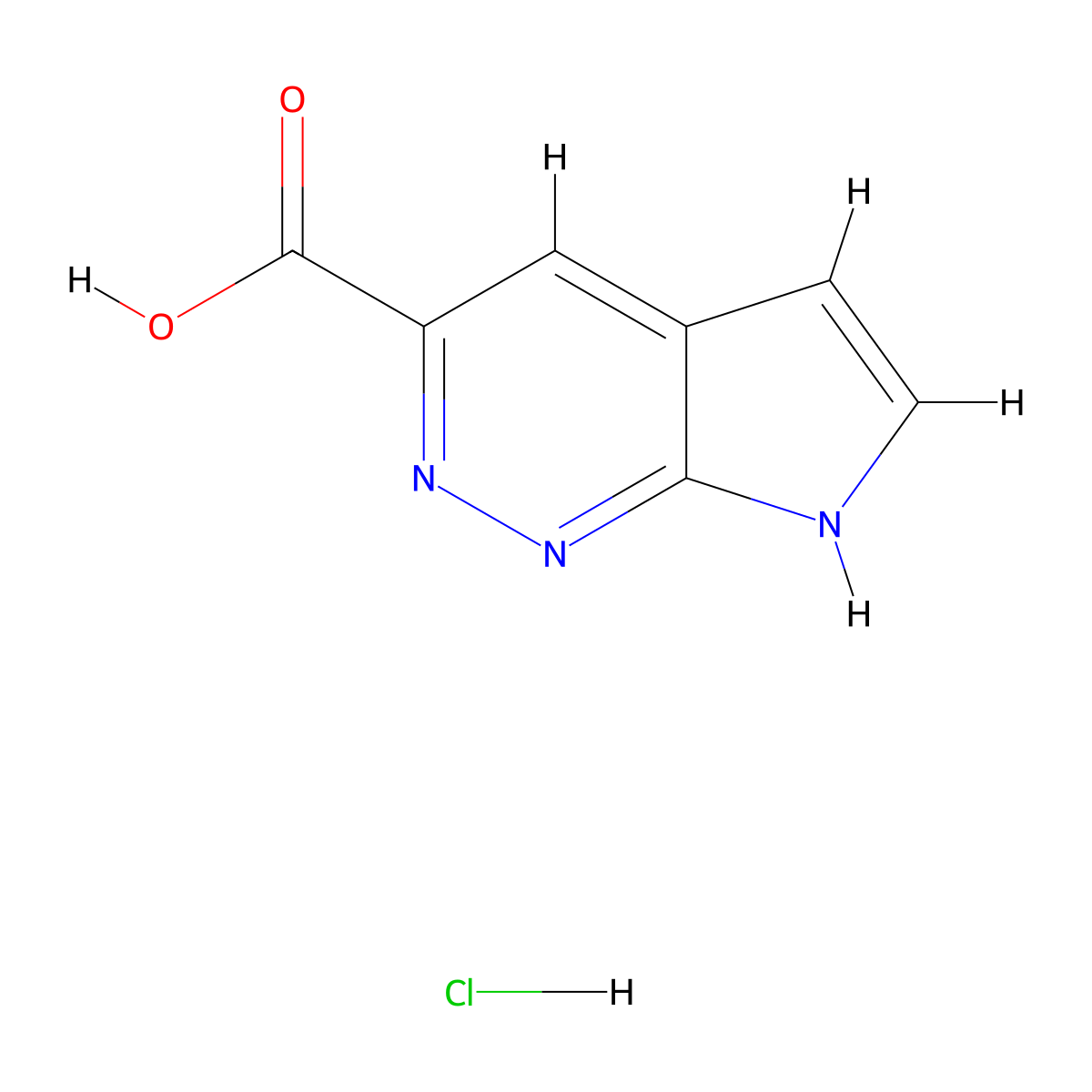 7H-pyrrolo[2,3-c]pyridazine-3-carboxylic acid hydrochloride molecular structure, CAS 2955713-80-9