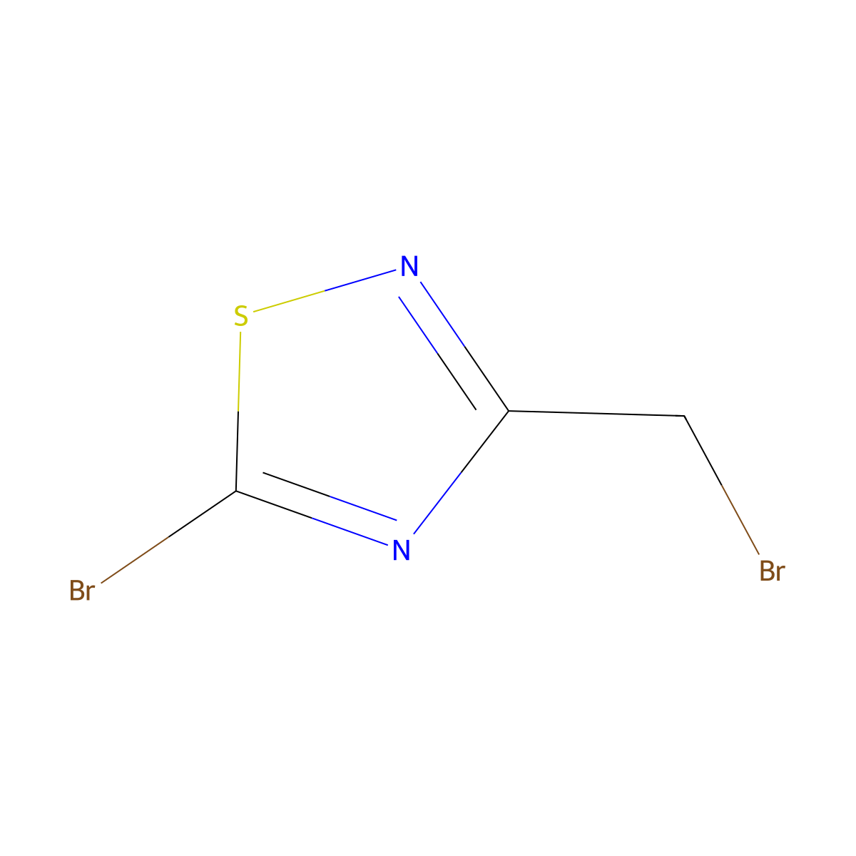5-Bromo-3-(bromomethyl)-1,2,4-thiadiazole molecular structure, CAS 2955713-85-4
