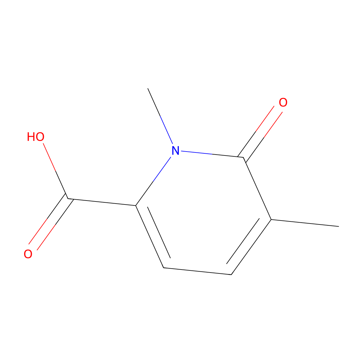 1,5-Dimethyl-6-oxopyridine-2-carboxylic acid molecular structure, CAS 2955713-88-7