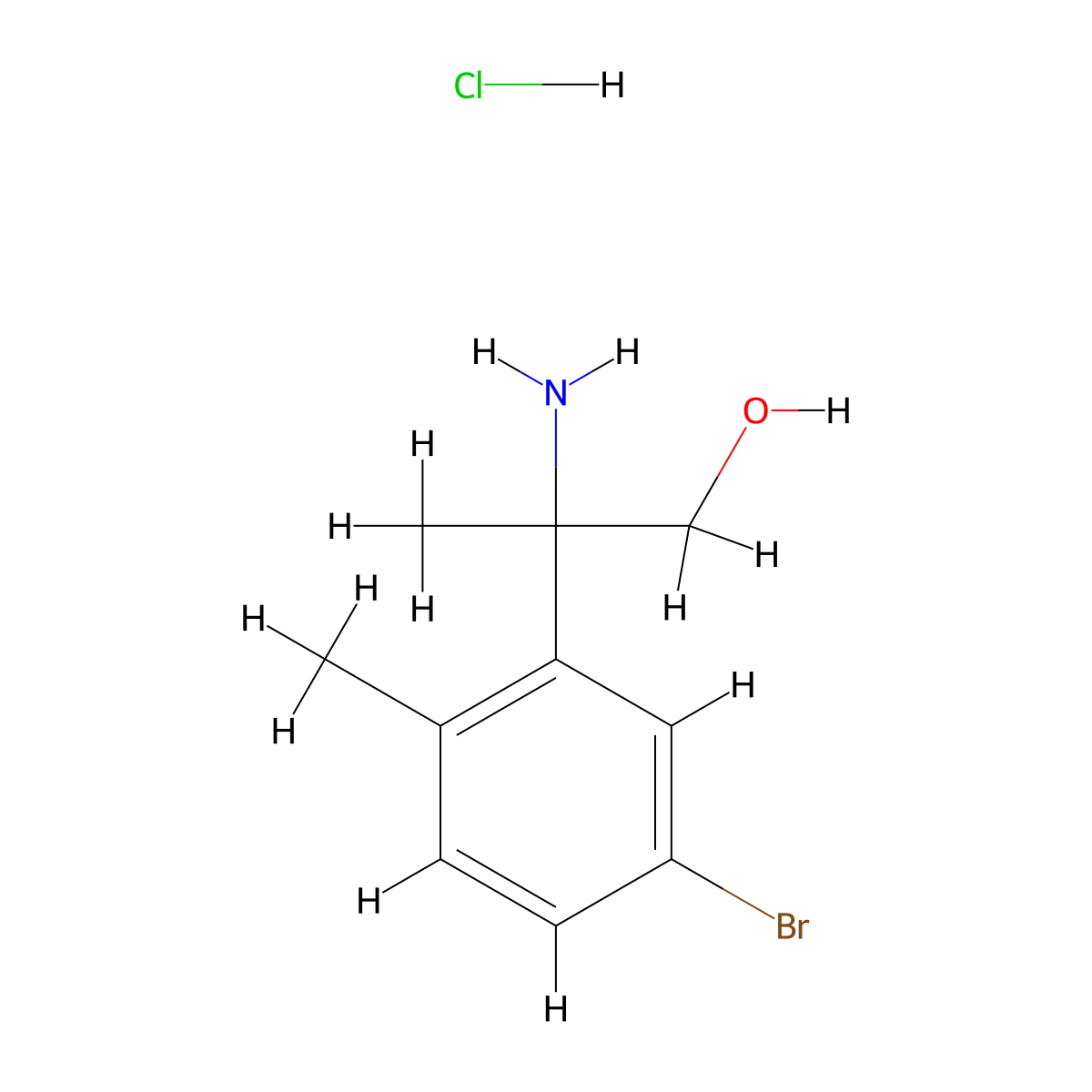 2-Amino-2-(5-bromo-2-methylphenyl)propan-1-ol hydrochloride molecular structure, CAS 2955713-89-8