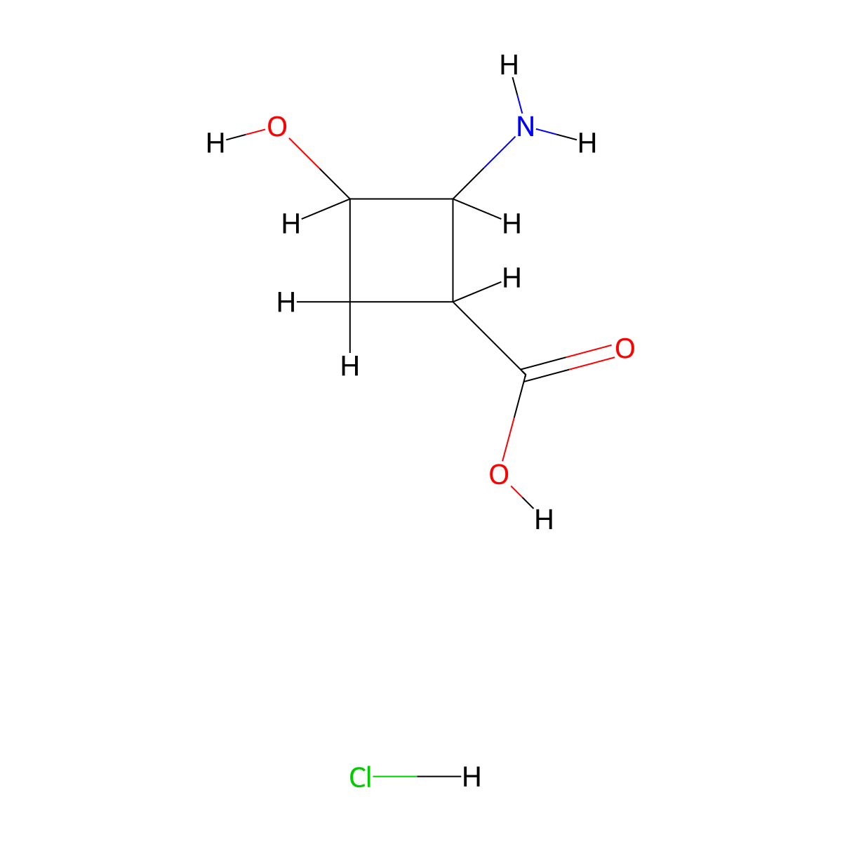 2-Amino-3-hydroxycyclobutane-1-carboxylic acid hydrochloride molecular structure, CAS 2955713-90-1