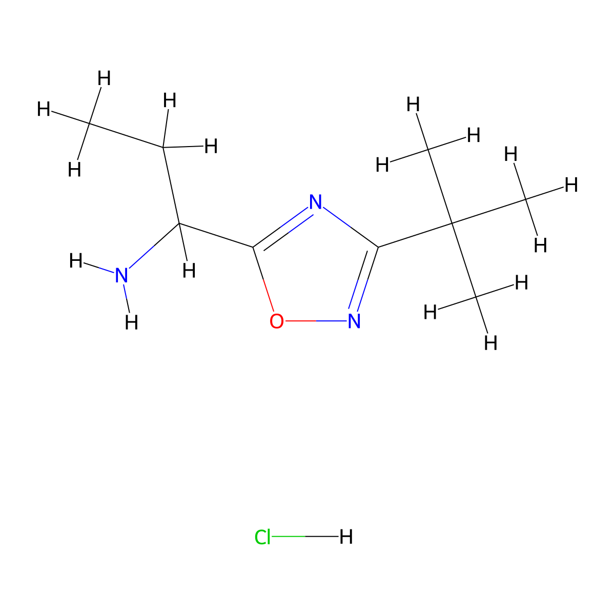 1-(3-Tert-butyl-1,2,4-oxadiazol-5-yl)propan-1-amine hydrochloride molecular structure, CAS 2955713-93-4