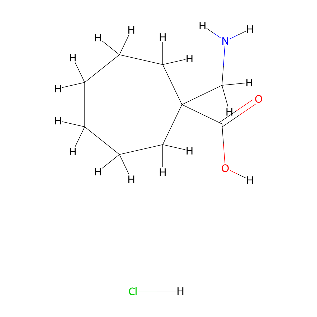 1-(Aminomethyl)cycloheptane-1-carboxylic acid hydrochloride molecular structure, CAS 2955713-96-7