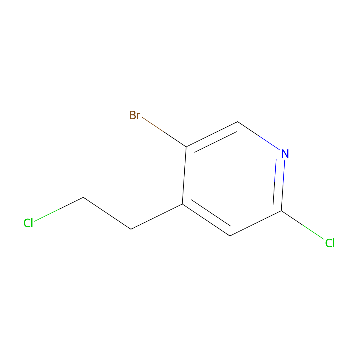 5-Bromo-2-chloro-4-(2-chloroethyl)pyridine molecular structure, CAS 2955713-97-8