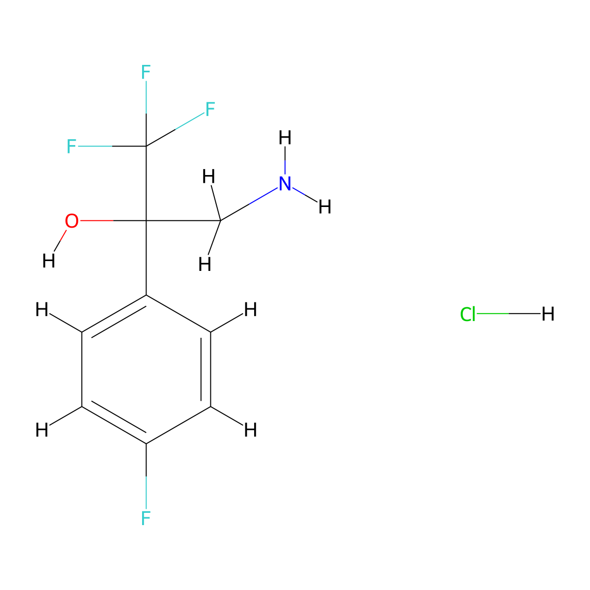 3-Amino-1,1,1-trifluoro-2-(4-fluorophenyl)propan-2-ol hydrochloride molecular structure, CAS 2955714-00-6