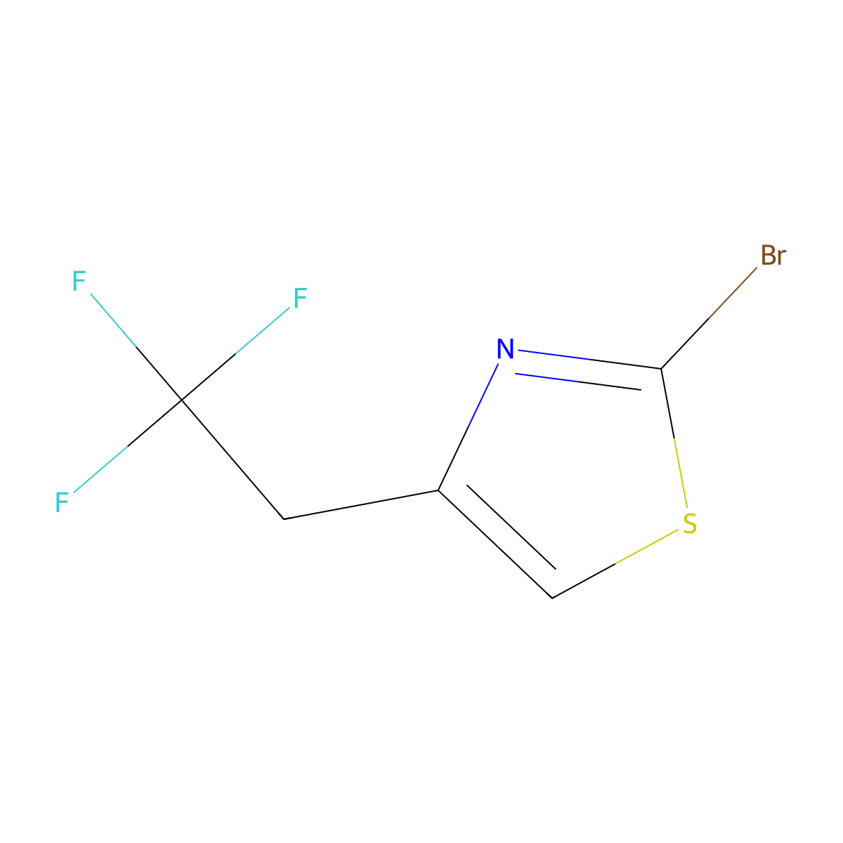 2-Bromo-4-(2,2,2-trifluoroethyl)-1,3-thiazole molecular structure, CAS 2955714-18-6