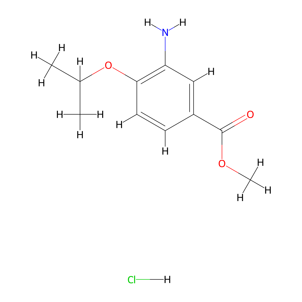 Methyl 3-amino-4-(propan-2-yloxy)benzoate hydrochloride molecular structure, CAS 2955714-25-5