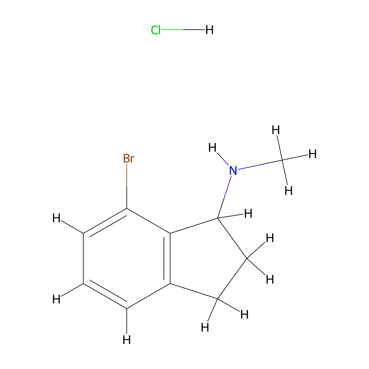7-bromo-N-methyl-2,3-dihydro-1H-inden-1-amine hydrochloride molecular structure, CAS 2955714-28-8
