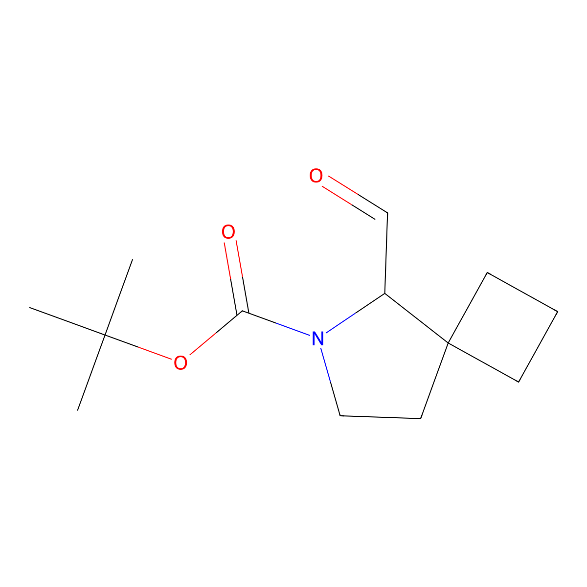 Tert-butyl 5-formyl-6-azaspiro[3.4]octane-6-carboxylate molecular structure, CAS 2955714-29-9