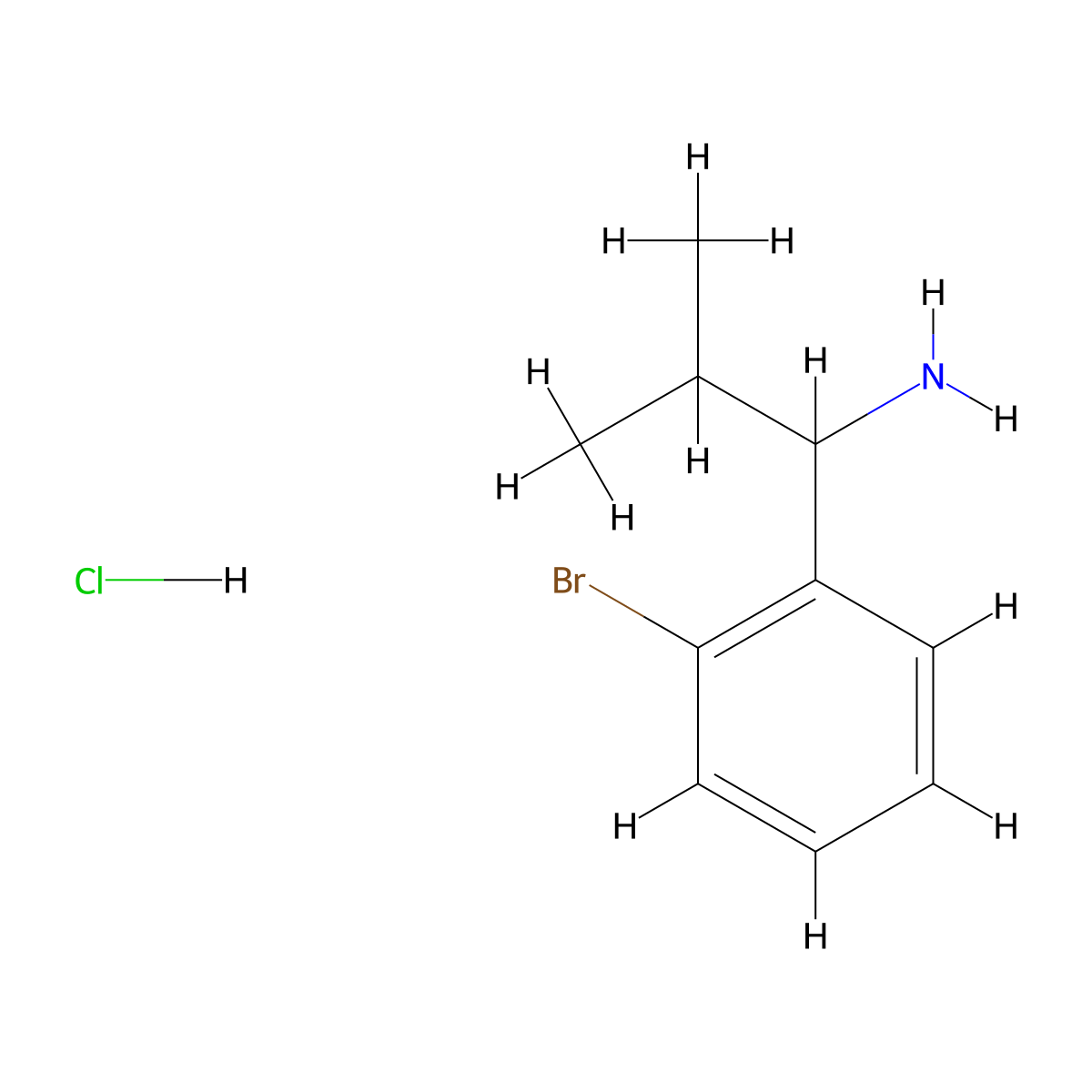 1-(2-Bromophenyl)-2-methylpropan-1-amine hydrochloride molecular structure, CAS 2955714-30-2