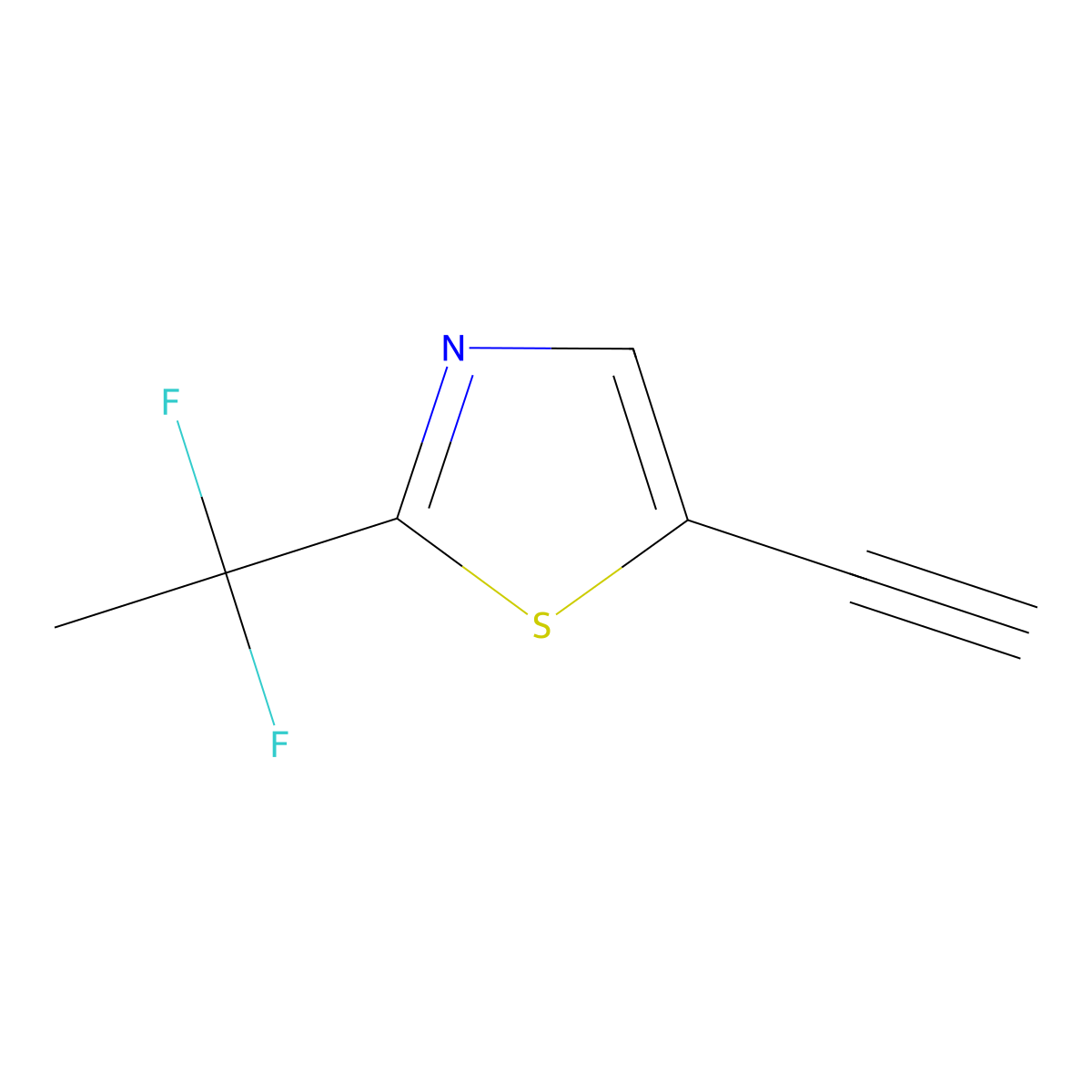 2-(1,1-Difluoroethyl)-5-ethynyl-1,3-thiazole molecular structure, CAS 2955714-31-3