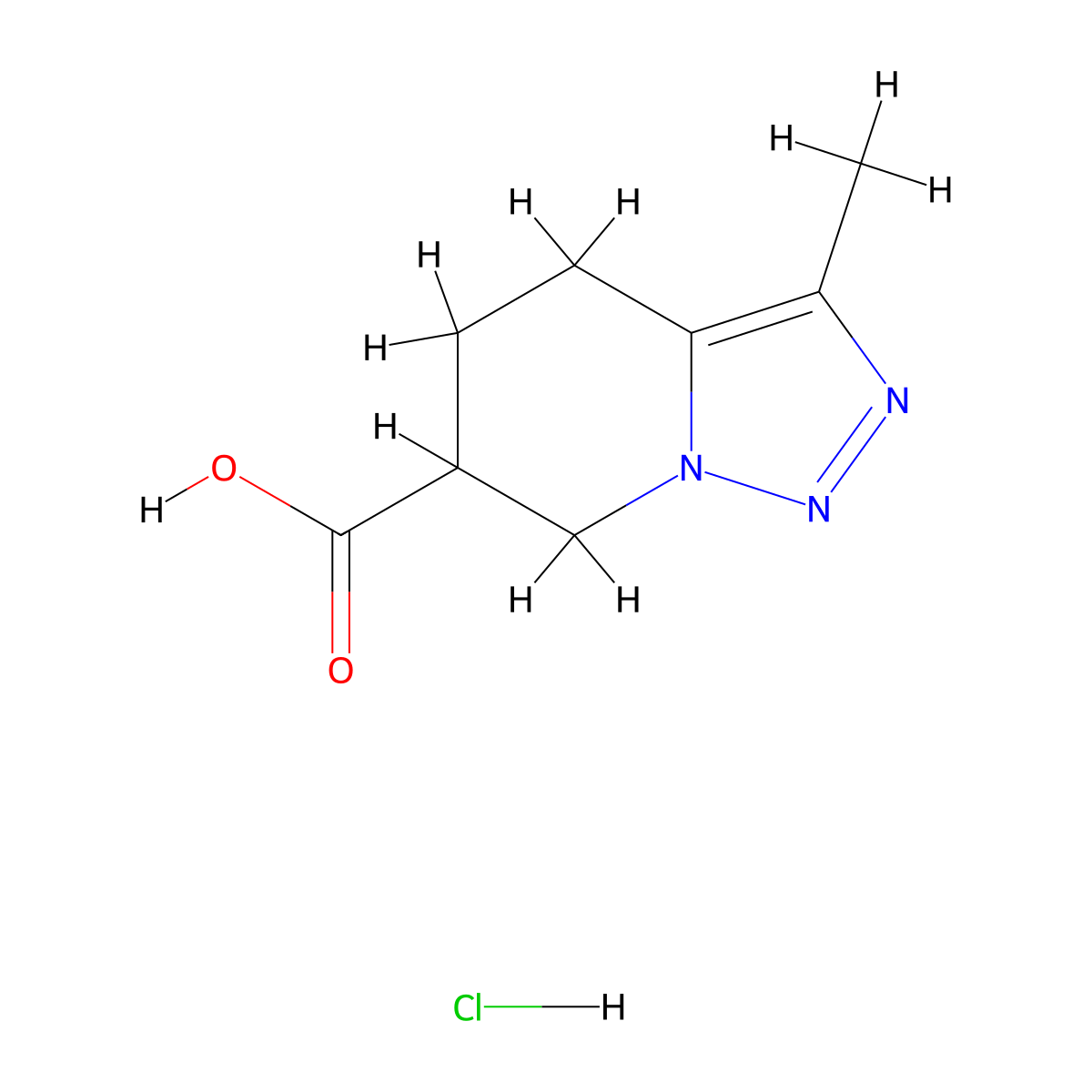 3-methyl-4H,5H,6H,7H-[1,2,3]triazolo[1,5-a]pyridine-6-carboxylic acid hydrochloride molecular structure, CAS 2955714-36-8