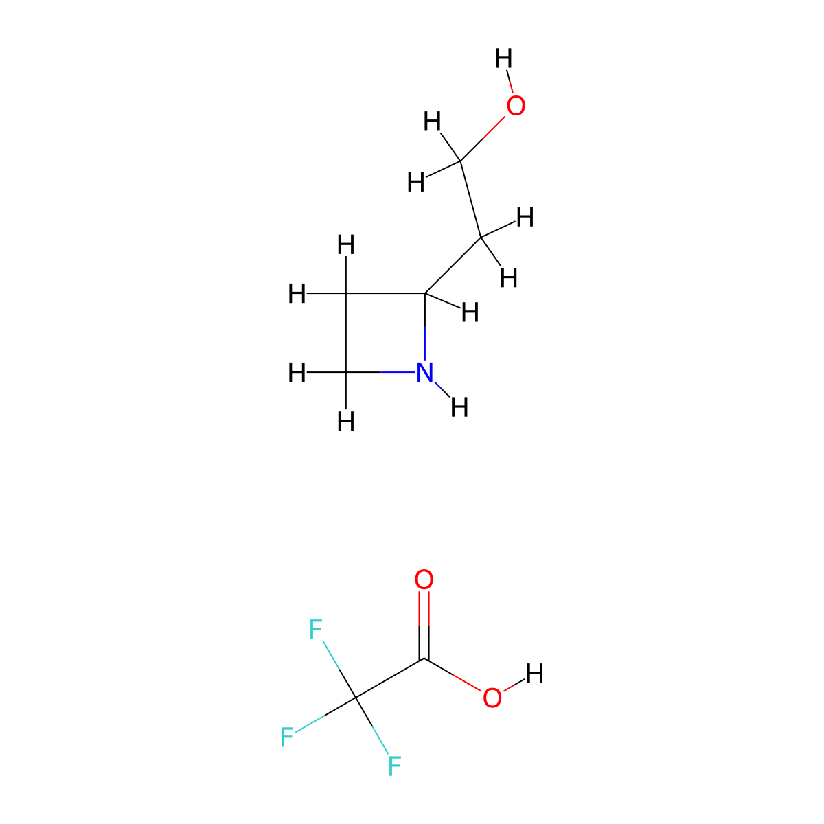 2-(Azetidin-2-yl)ethan-1-ol, trifluoroacetic acid molecular structure, CAS 2955714-43-7