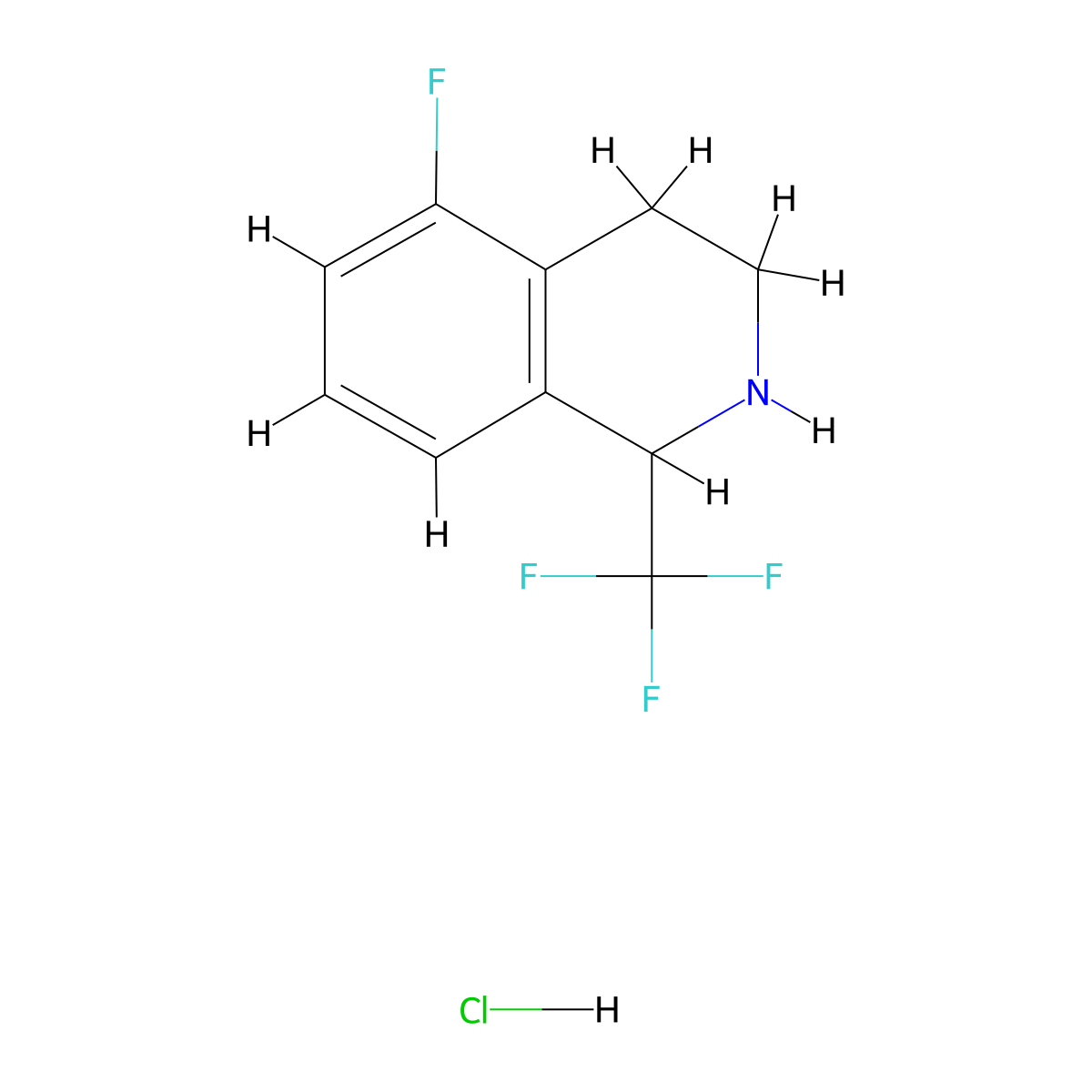 5-Fluoro-1-(trifluoromethyl)-1,2,3,4-tetrahydroisoquinoline hydrochloride molecular structure, CAS 2955714-44-8
