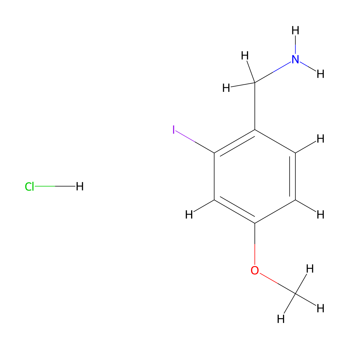 1-(2-Iodo-4-methoxyphenyl)methanamine hydrochloride molecular structure, CAS 2955714-45-9