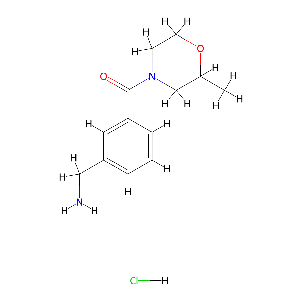 1-[3-(2-Methylmorpholine-4-carbonyl)phenyl]methanamine hydrochloride molecular structure, CAS 2955714-53-9