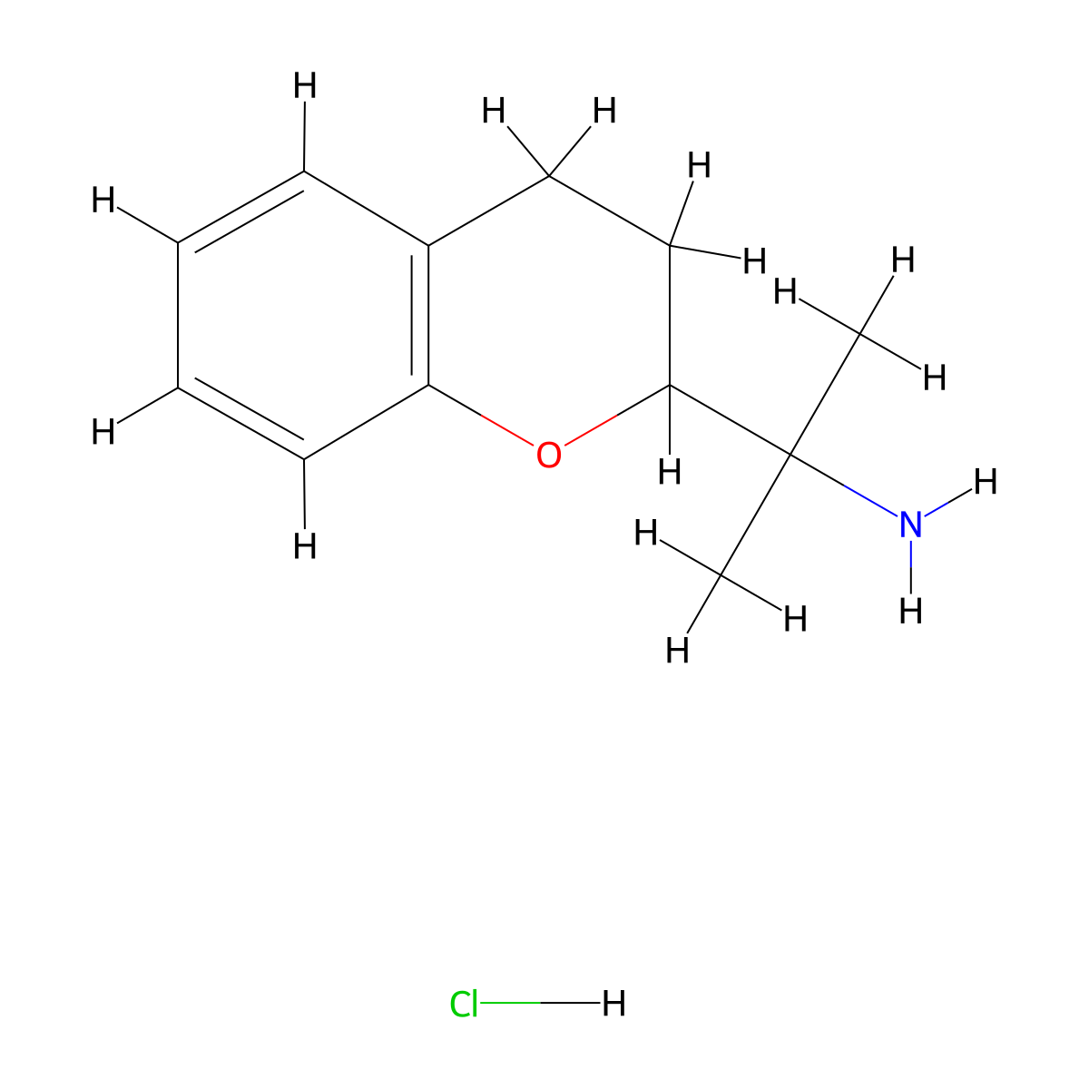 2-(3,4-dihydro-2H-1-benzopyran-2-yl)propan-2-amine hydrochloride molecular structure, CAS 2955714-55-1