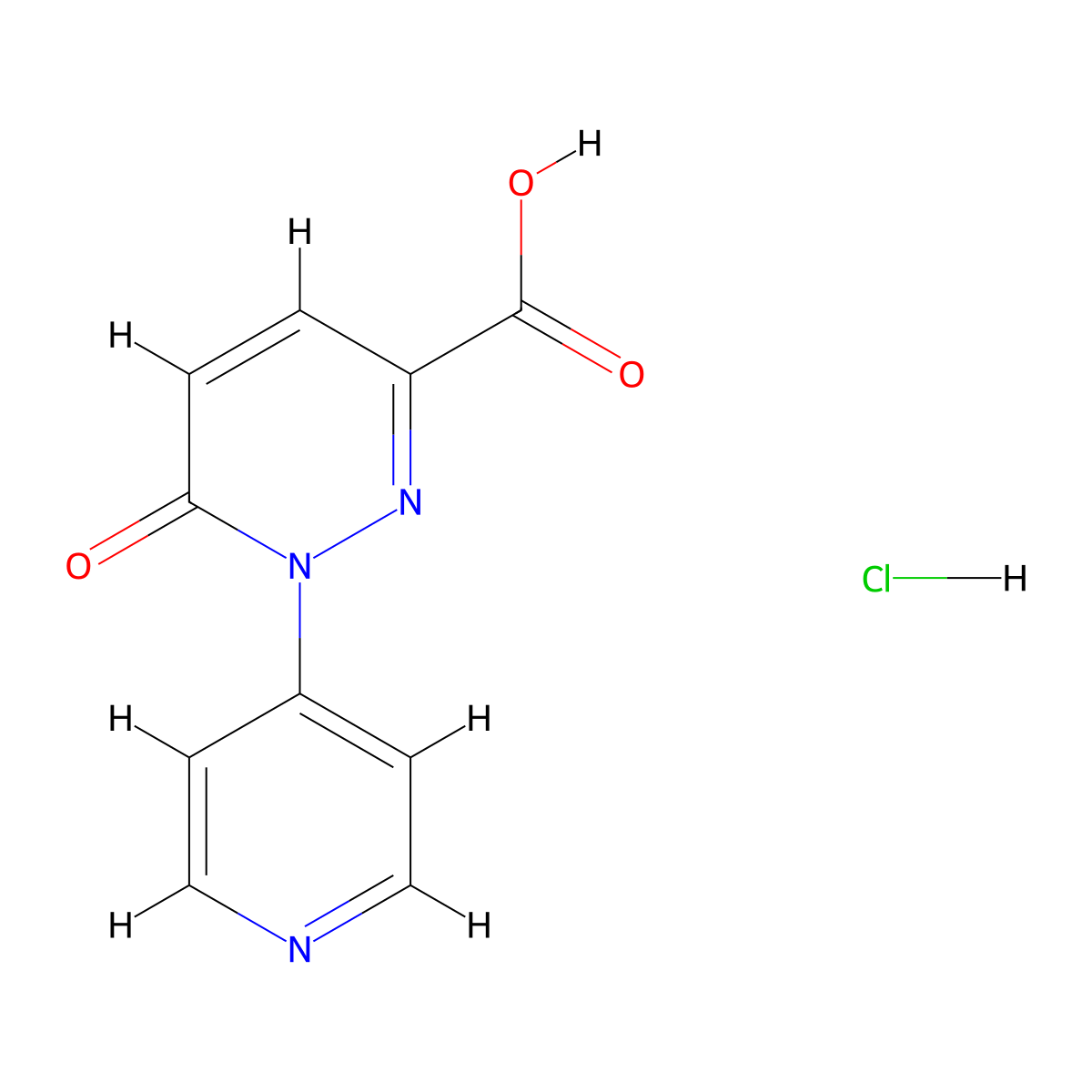 6-Oxo-1-(pyridin-4-yl)-1,6-dihydropyridazine-3-carboxylic acid hydrochloride molecular structure, CAS 2955714-59-5