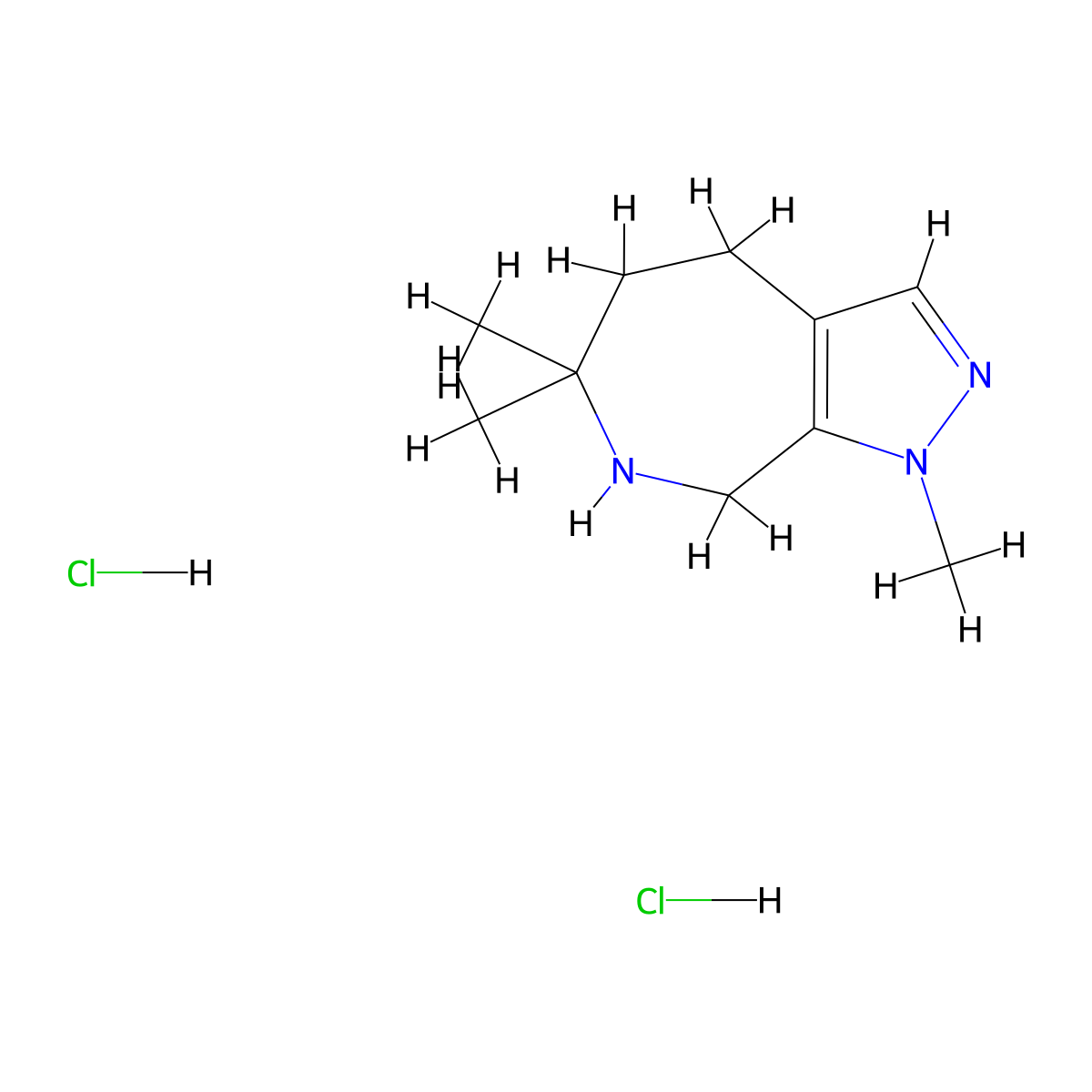 1,6,6-trimethyl-1H,4H,5H,6H,7H,8H-pyrazolo[3,4-c]azepine dihydrochloride molecular structure, CAS 2955714-62-0