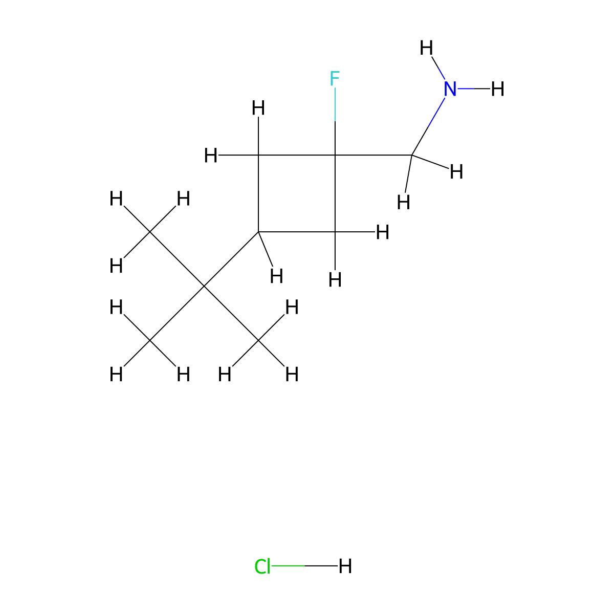 (3-Tert-butyl-1-fluorocyclobutyl)methanamine;hydrochloride molecular structure, CAS 2955714-66-4