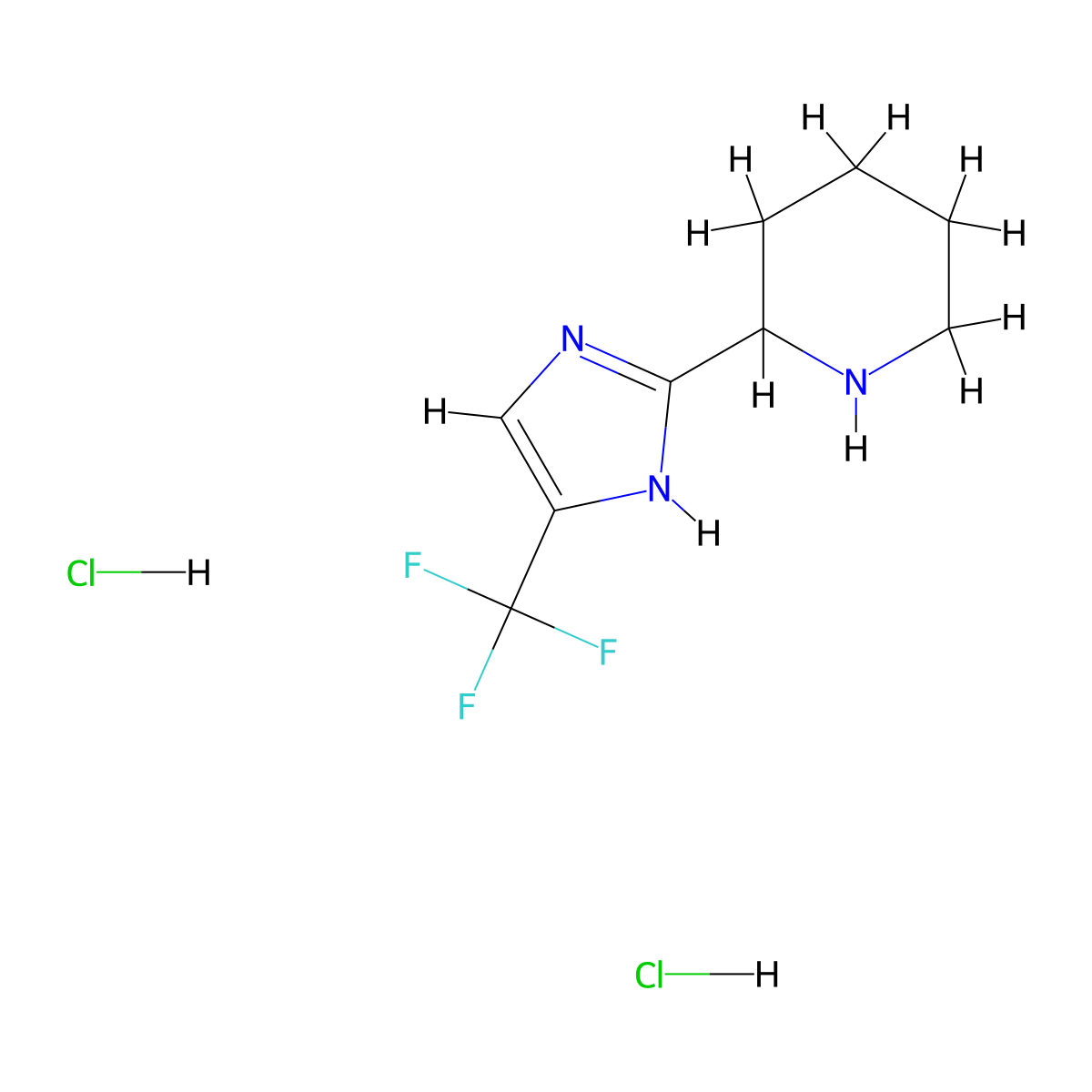 2-[5-(trifluoromethyl)-1H-imidazol-2-yl]piperidine dihydrochloride molecular structure, CAS 2955714-67-5