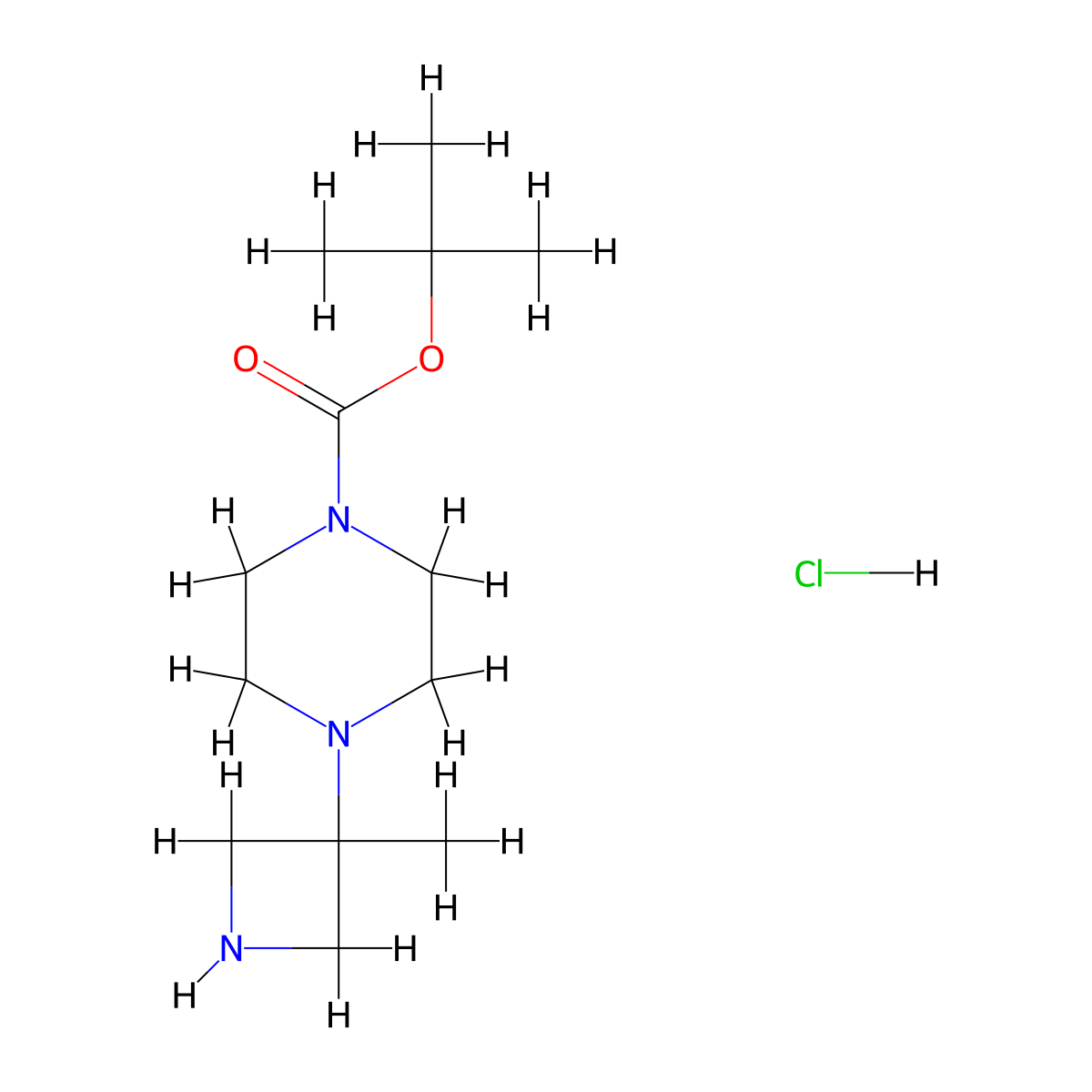 Tert-butyl 4-(3-methylazetidin-3-yl)piperazine-1-carboxylate;hydrochloride molecular structure, CAS 2955714-71-1
