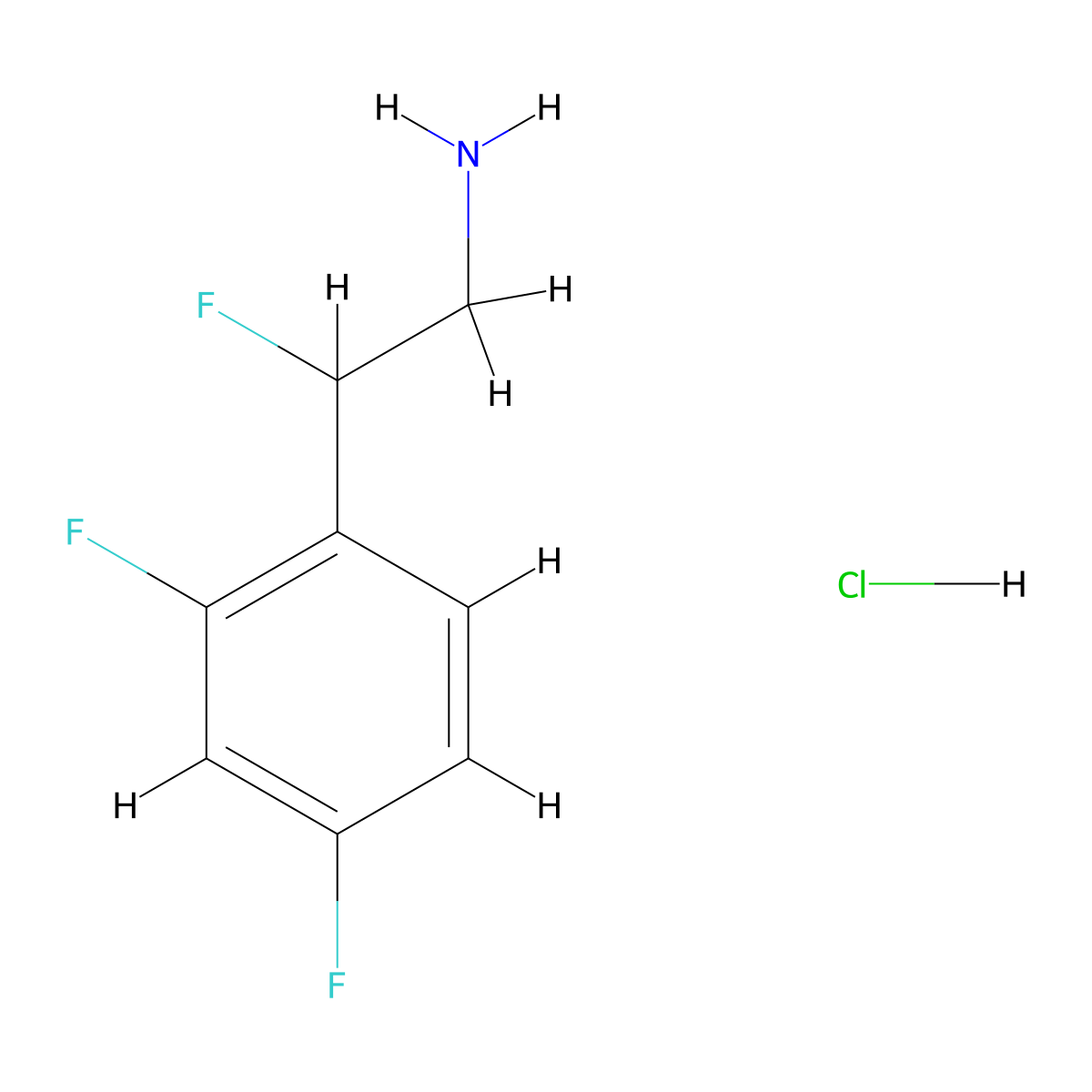 2-(2,4-Difluorophenyl)-2-fluoroethan-1-amine hydrochloride molecular structure, CAS 2955714-80-2