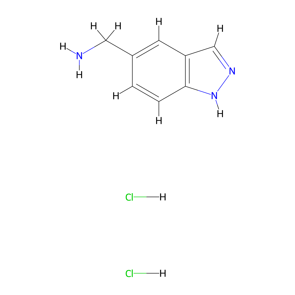 1H-indazol-5-ylmethanamine;dihydrochloride molecular structure, CAS 2955714-85-7